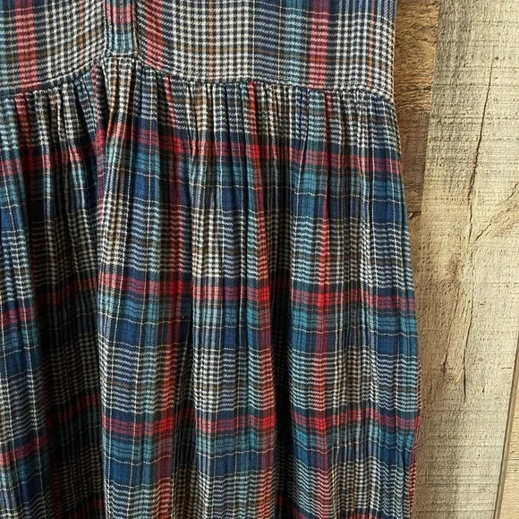 100% Cotton Natural Life Multicolor Plaid Midi Dress | Medium - Picture 11 of 14